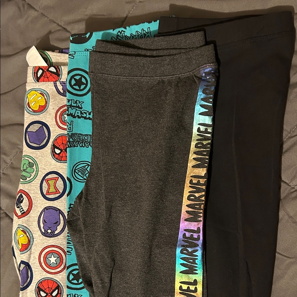 Marvel Kids' Superhero Leggings Set - Gray, Black, Multicolor 4 pairs